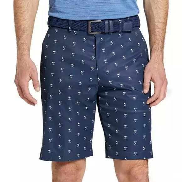 NWT Walter Hagen Perfect 11 Collection Golf Shorts Sz 42 Navy White - Picture 1 of 8